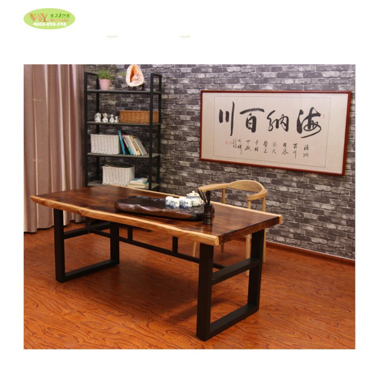 Home Furniture Solid Wood Pine Slab Table Live Edge Slab Table