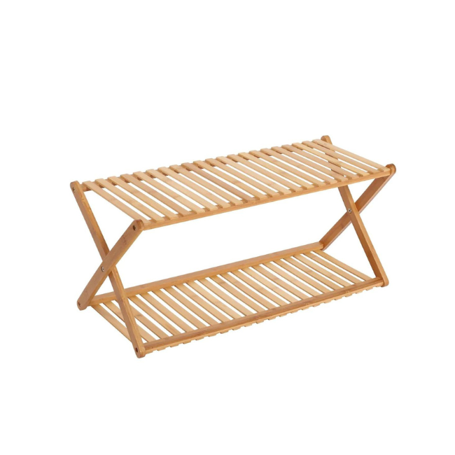 Hot Deal 2023! Bamboo Stackable 3-Tier Entryway Shoe Rack Shelf Shoe Storage Organize Your Shoes