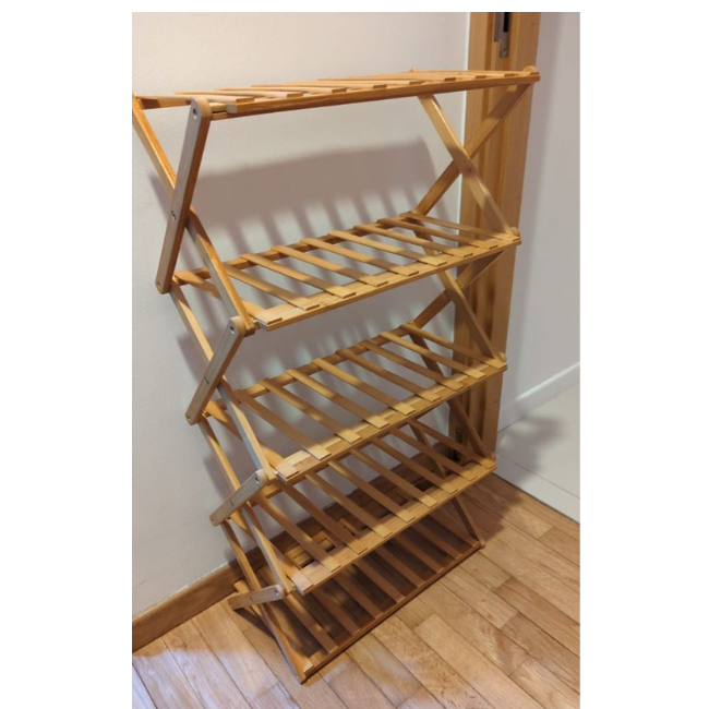 Hot Deal 2023! Bamboo Stackable 3-Tier Entryway Shoe Rack Shelf Shoe Storage Organize Your Shoes