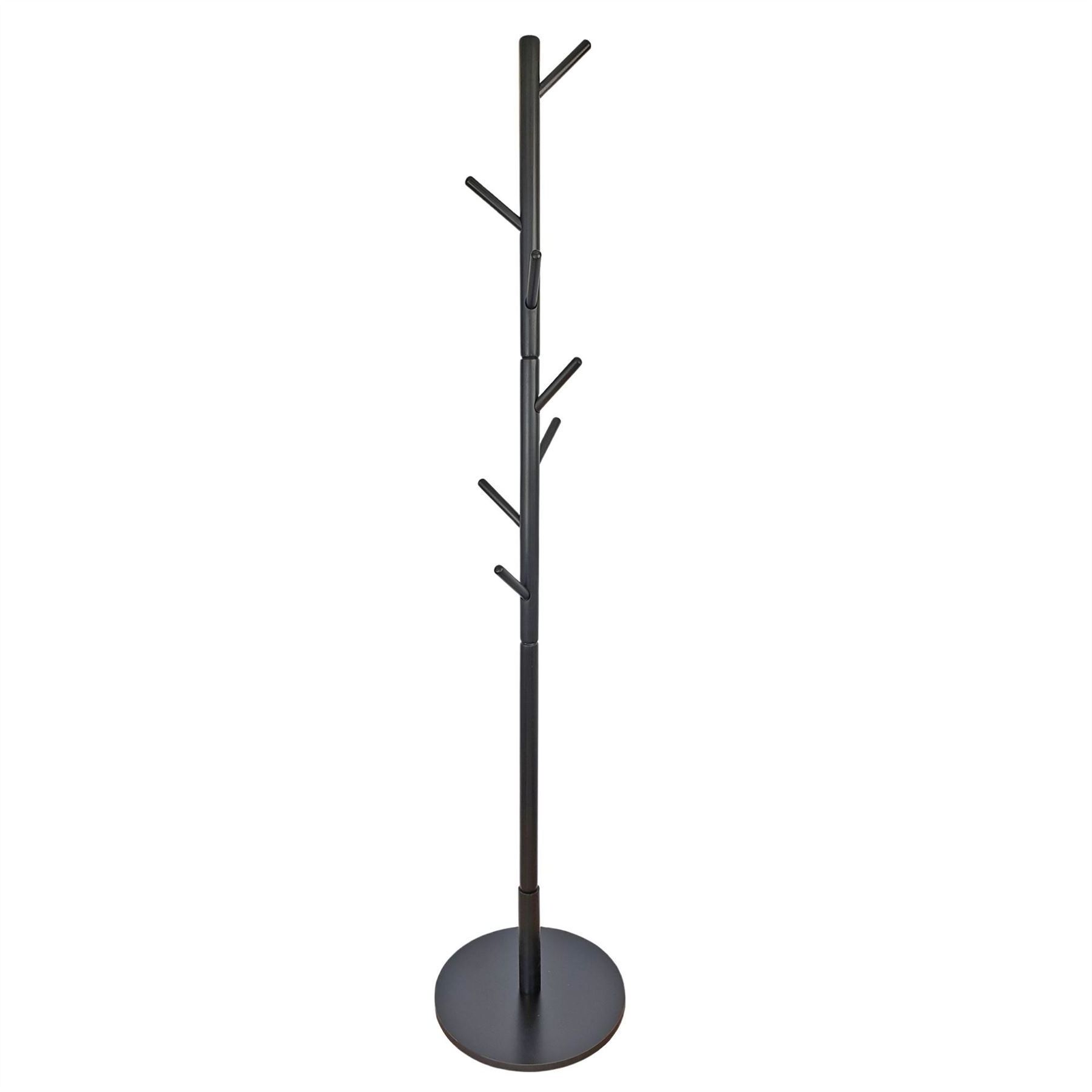 Wholesales Disassembled Wooden Coat Stand Round Base Freestanding Hallway Modern Coat Rack Tree 8 Hooks