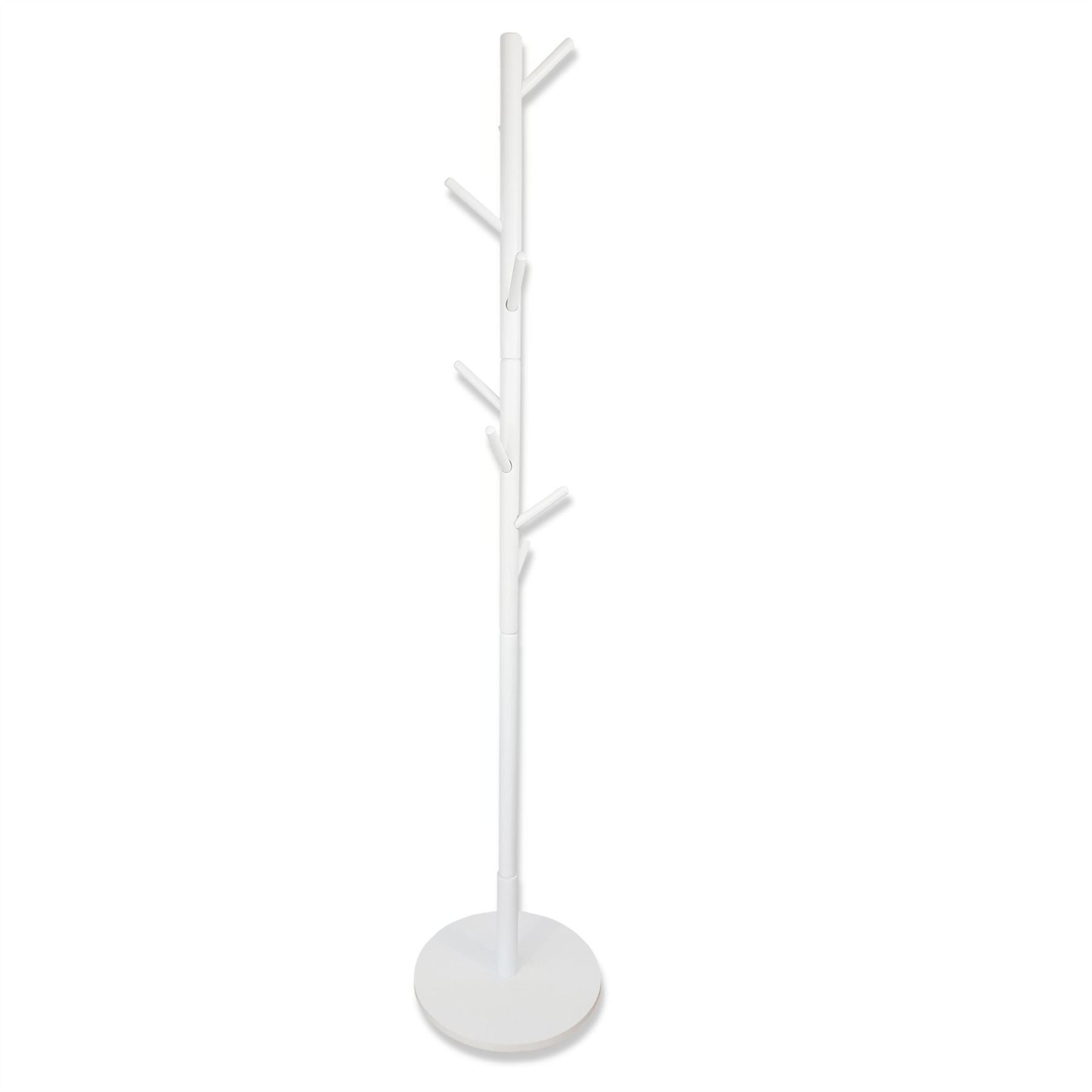 Wholesales Disassembled Wooden Coat Stand Round Base Freestanding Hallway Modern Coat Rack Tree 8 Hooks