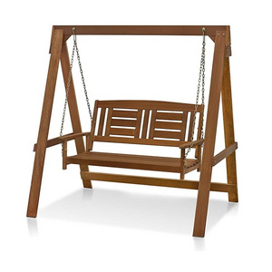 Customized OEM ODM Hot Selling Adjustable Outdoor Eco-friendly 2 Seats Patio Wooden Swings With Ropes