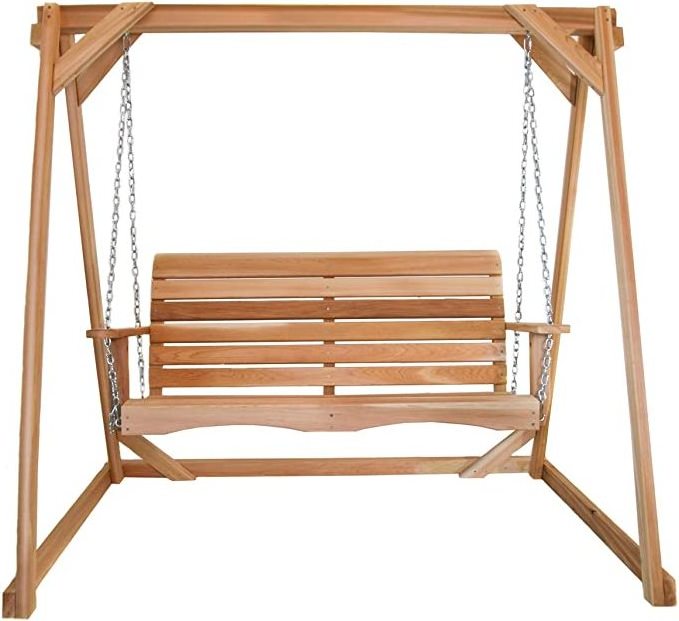 Customized OEM ODM Hot Selling Adjustable Outdoor Eco-friendly 2 Seats Patio Wooden Swings With Ropes