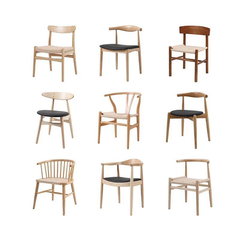 Modern Solid Wood Chair Y Back WishBone Design Solid Wooden Outdoor Dining Chair Dining Room Home Furniture Chair Supplier