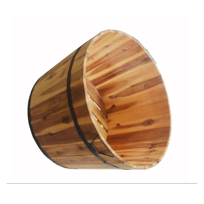 High Quality Customized Size Acacia Wooden Barrels - Bucket with Handle Flower Planter Plant Pots - Export In Bulk With Competit