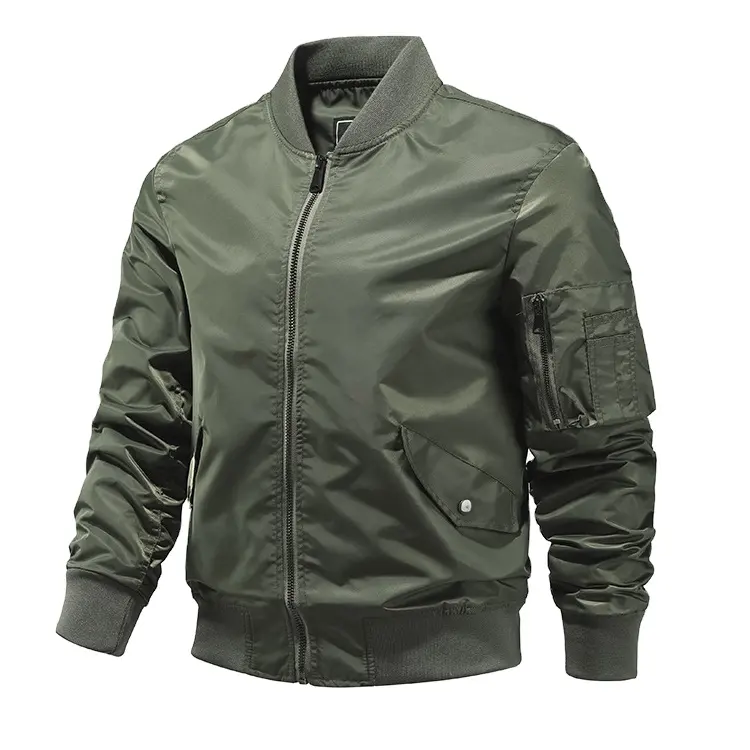 Wholesale Clothing Custom Mens Bomber Jackets Casual Plain Windproof Jacket Coats For Men Factory OEM