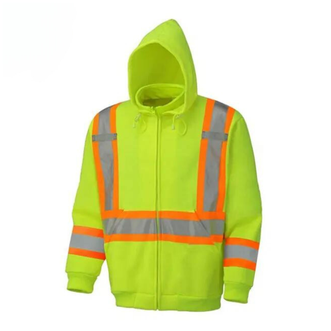 Wholesale Safety Outdoor Construction Engineer Uniforms Custom Workwear Reflective Hi Vis Hoodies With Competitive Price