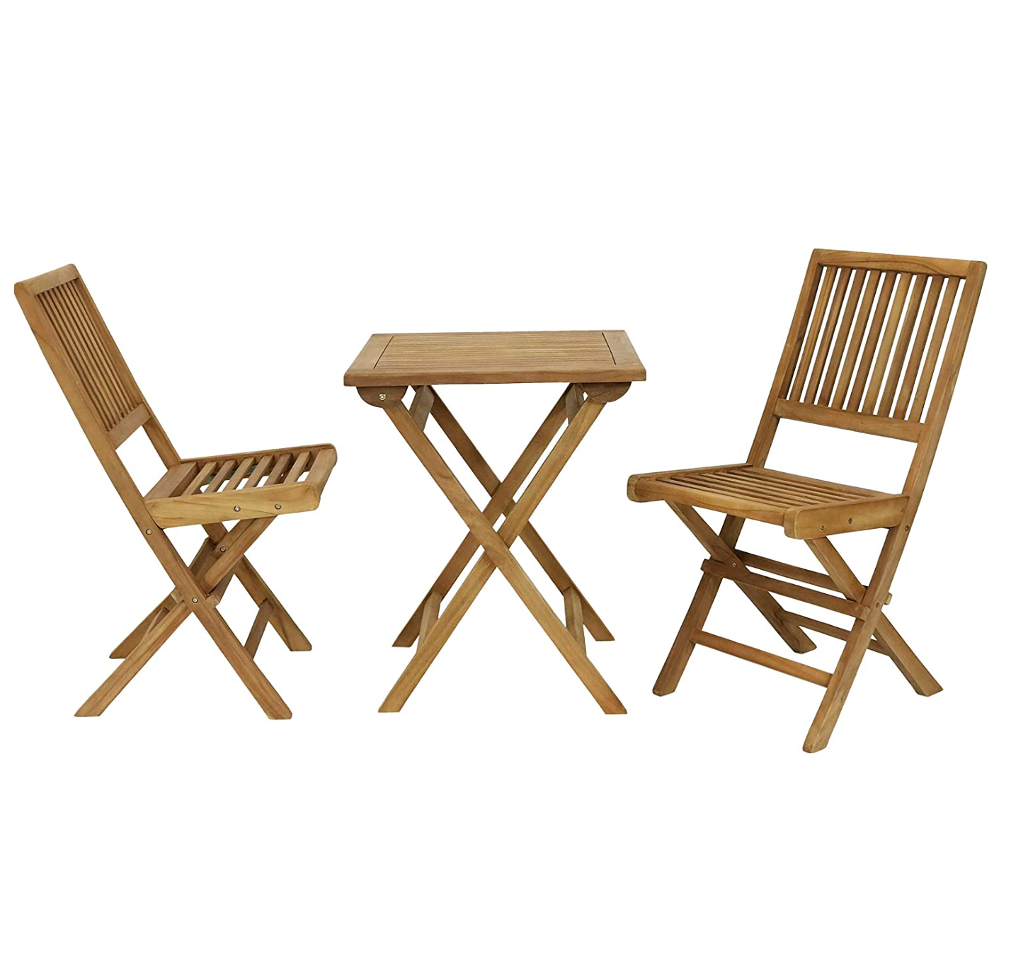 Foldable OEM Customized Size Outdoor Wood Dining And Tea Set Including 2 Chairs And 1 Table