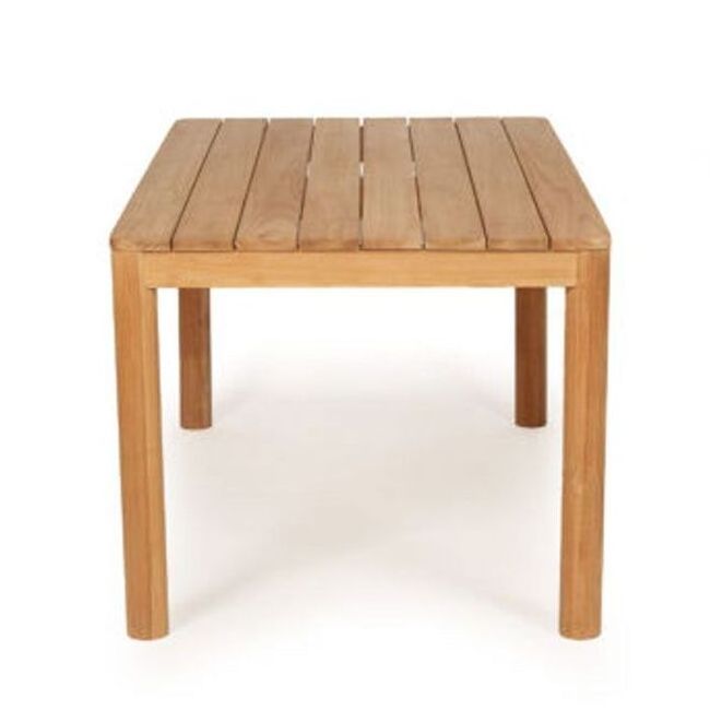 Simple rustic two-tiered home furniture made of solid oak wood, available in bulk as a custom wooden outdoor coffee table.