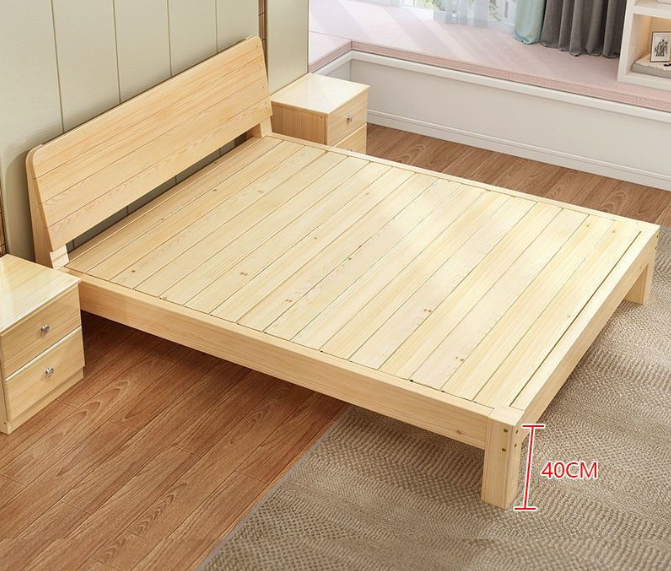 High Quality Floating Bed Frame Solid Oak Wood Tatami Bed Custom Headboard Single And Twin Queen King Size