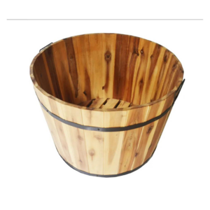 High Quality Customized Size Acacia Wooden Barrels - Bucket with Handle Flower Planter Plant Pots - Export In Bulk With Competit