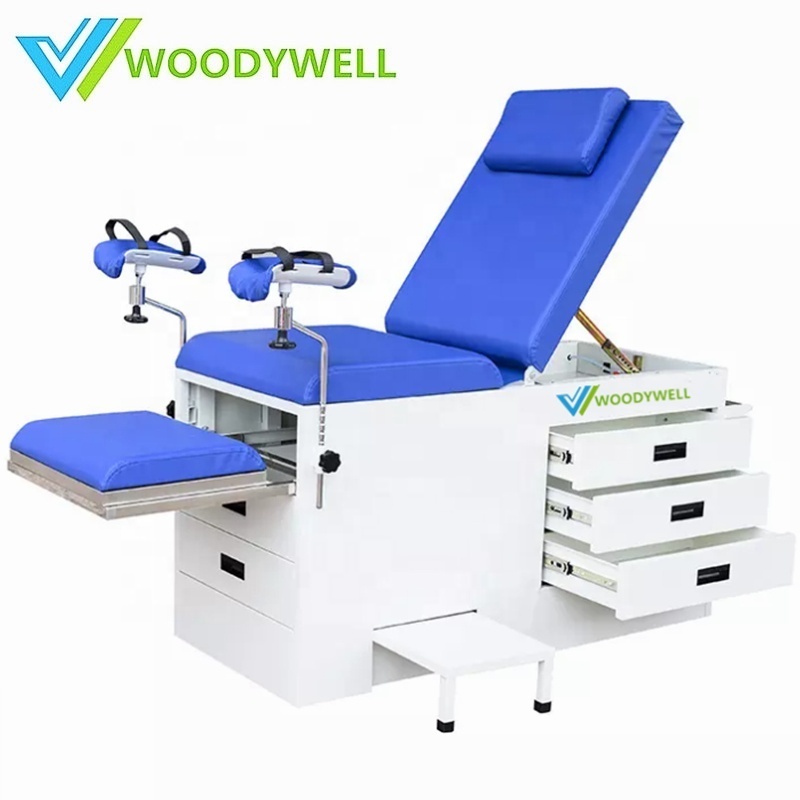 YSF2005CA Economical Hospital Gynecology Exam Table With Cabinet  Medical Gynecological Examination Chair with Stirrups