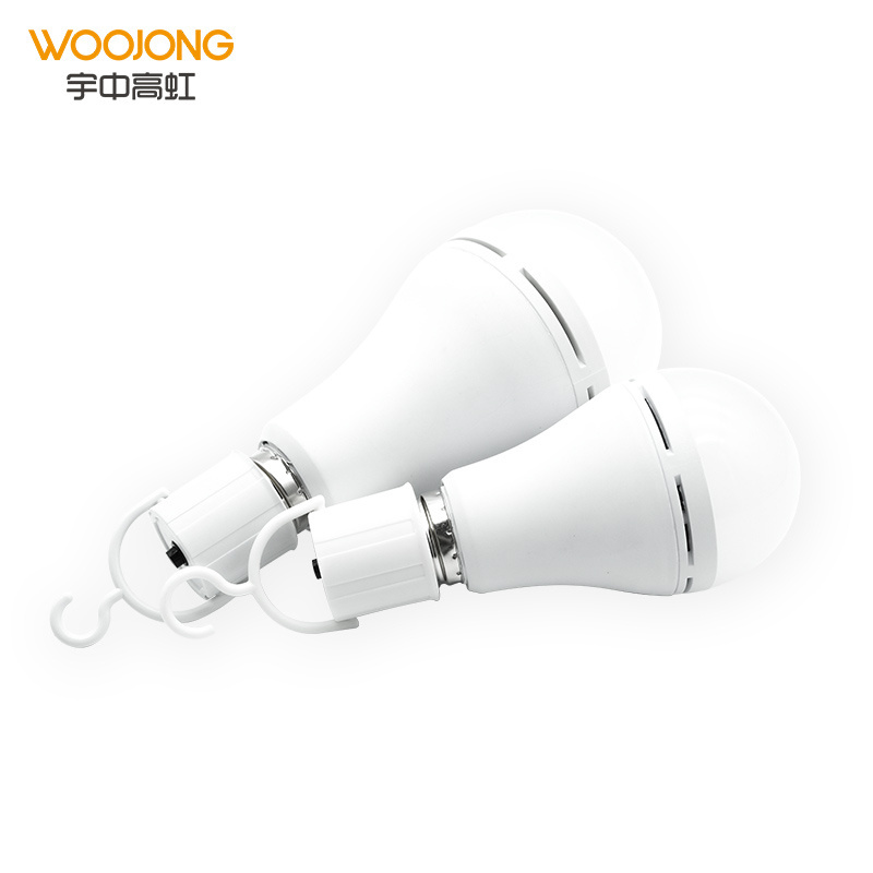 WOOJONG hot sales power off home using recharging emergency lamp bulb