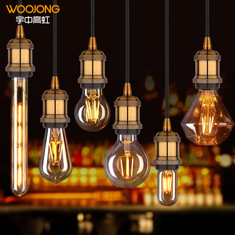 Woojong manufacturer led A60 E27 11W 220-240V clear gold custom classic giant Edison filament light bulb bulbs