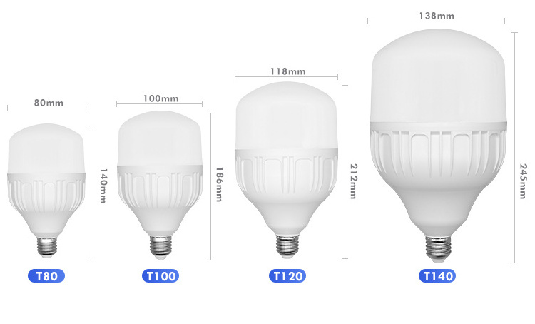 Woojong high power T shape home use AC 180-265V 10w 15w 20w 30w 40w King Hat 50w T Led Bulbs with high quality