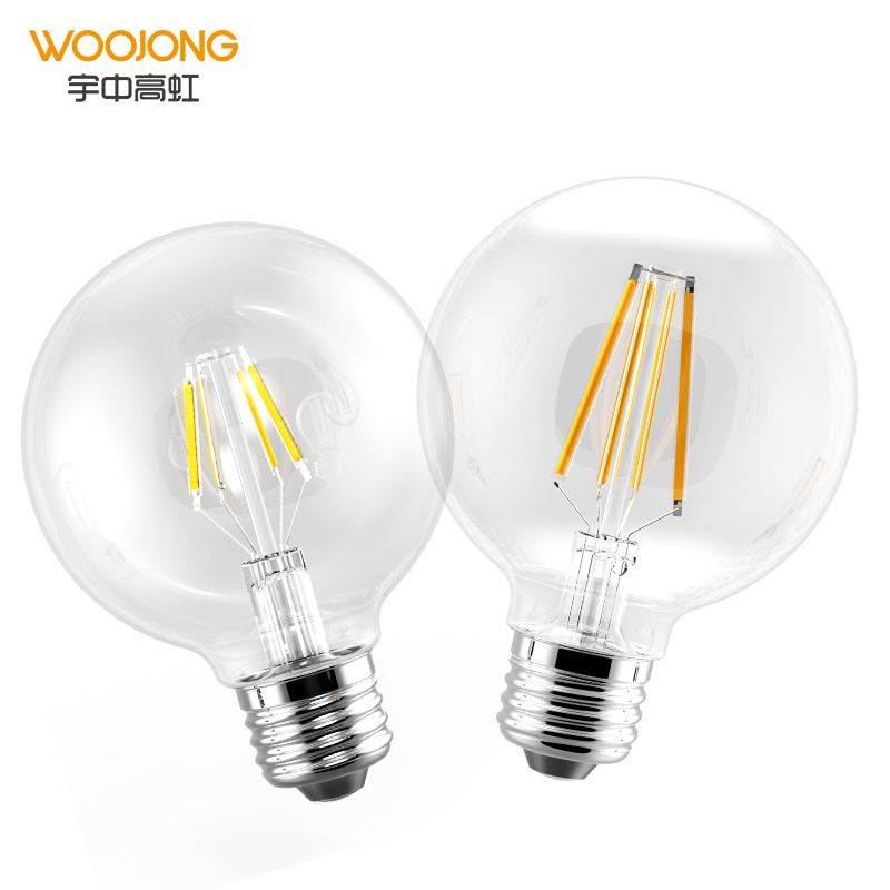 WOOJONG Hot Selling LED Filament Lighting C37 G45 A60 ST64 G80 G95 G125 220-240V LED Filament Bulb with High Quality