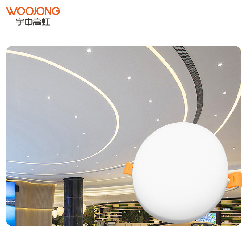 WOOJONG HIGH LUMEN RECESSED BORDERLESS 12W 24W 4 INCH FRAMELESS ROUND AND SQUARE LED PANEL LIGHT