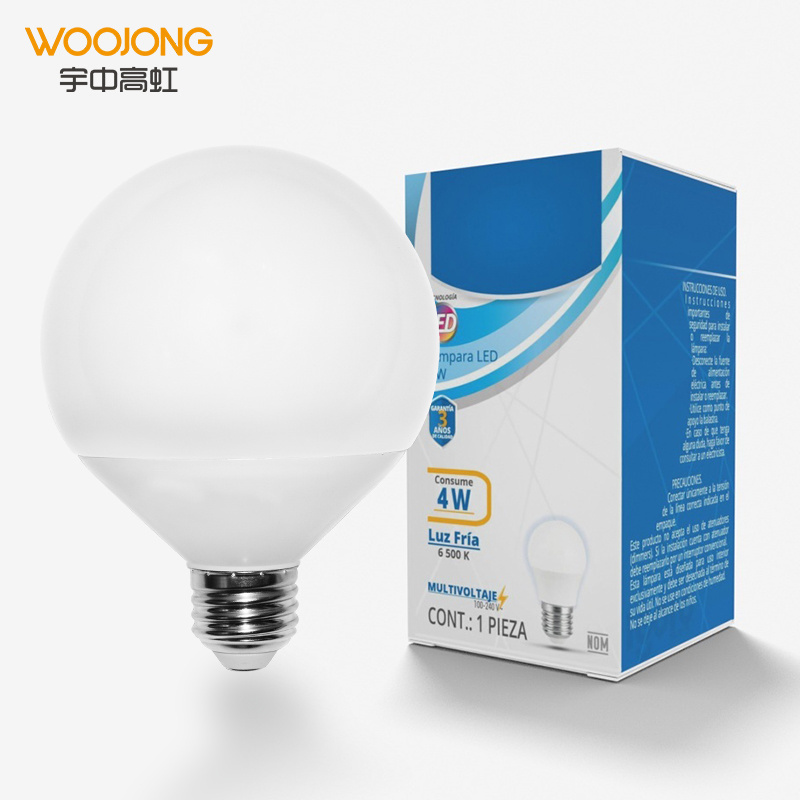 Woojong Factory Direct Supply LED Bulbs 12W 15W Big Globe LED Lamp E26 E27 Lamp Base With PC Cover High Quality Indoor Lights