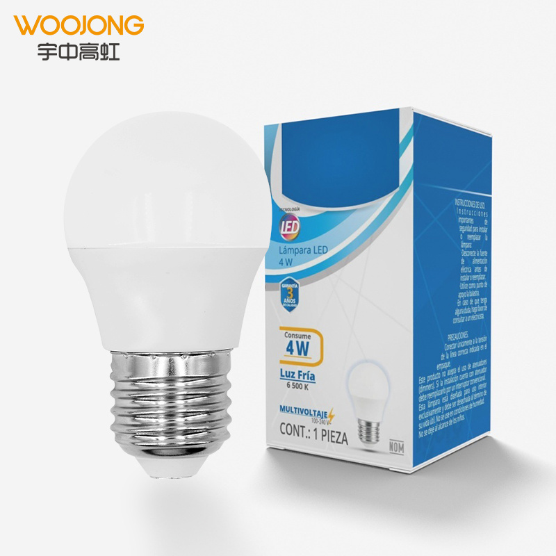 WOOJONG LED G45 6W 2700-7000K E27 E14 B22 220-240V CRI80 Beam Angle 200 Degrees Light Bulb LED Globe Bulb