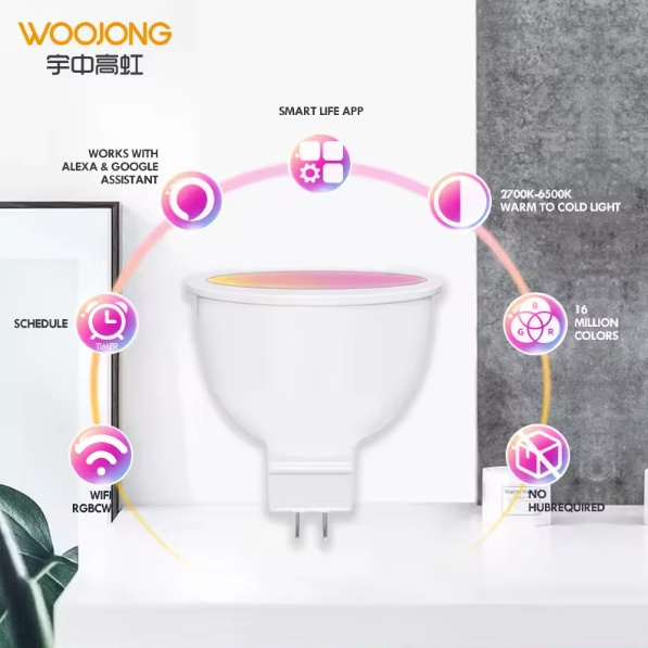 Woojong Factory with GU10/GU5.3 MR16 LED Smart lighting bulbs