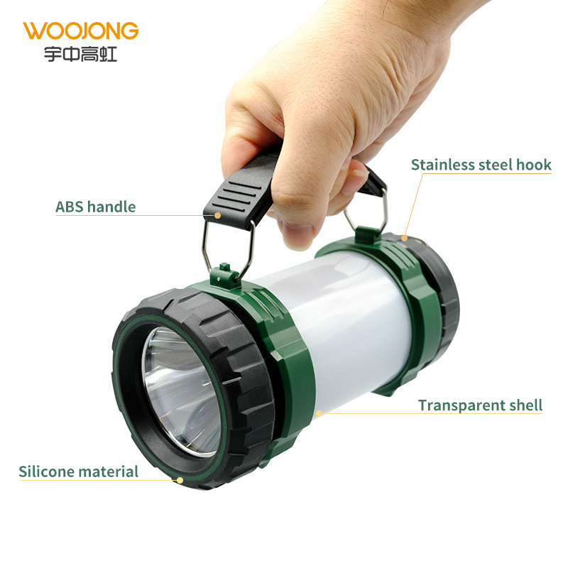 WOOJONG Outdoor Emergency Camping Light Portable Battery Powered Tent Waterproof Led Rechargeable Camping Light