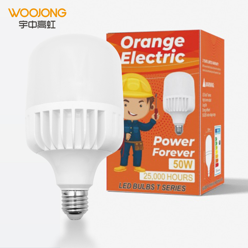 WOOJONG T140 50w 90lm/w bulb ac dc driver led light bulbs that can store energy housing used T-shape lamps