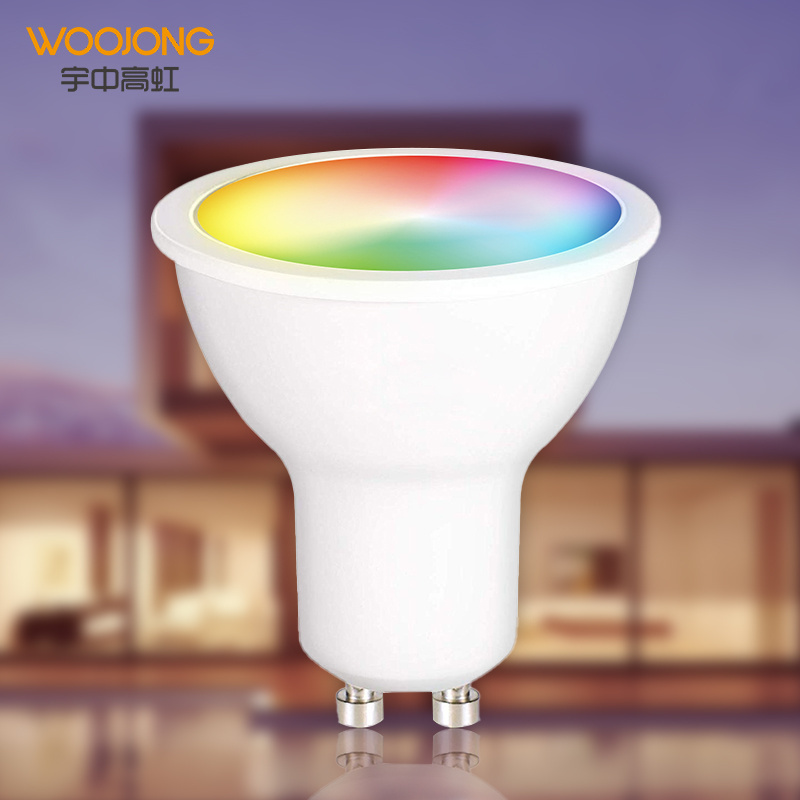 WOOJONG Alexa Google Home compatible DC 12V AC 110-240V RGB GU10 spot light GU10 RGB smart bulb