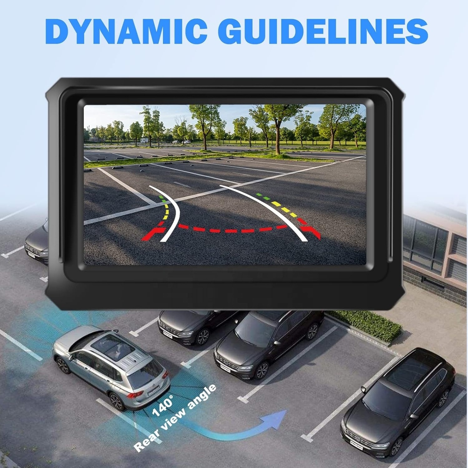 8 LED Lights Infrared Night-Viewer with 150 degree Dynamic Path Guide Line Reverse Back up Camera for Cars Truck SUV Rv Van