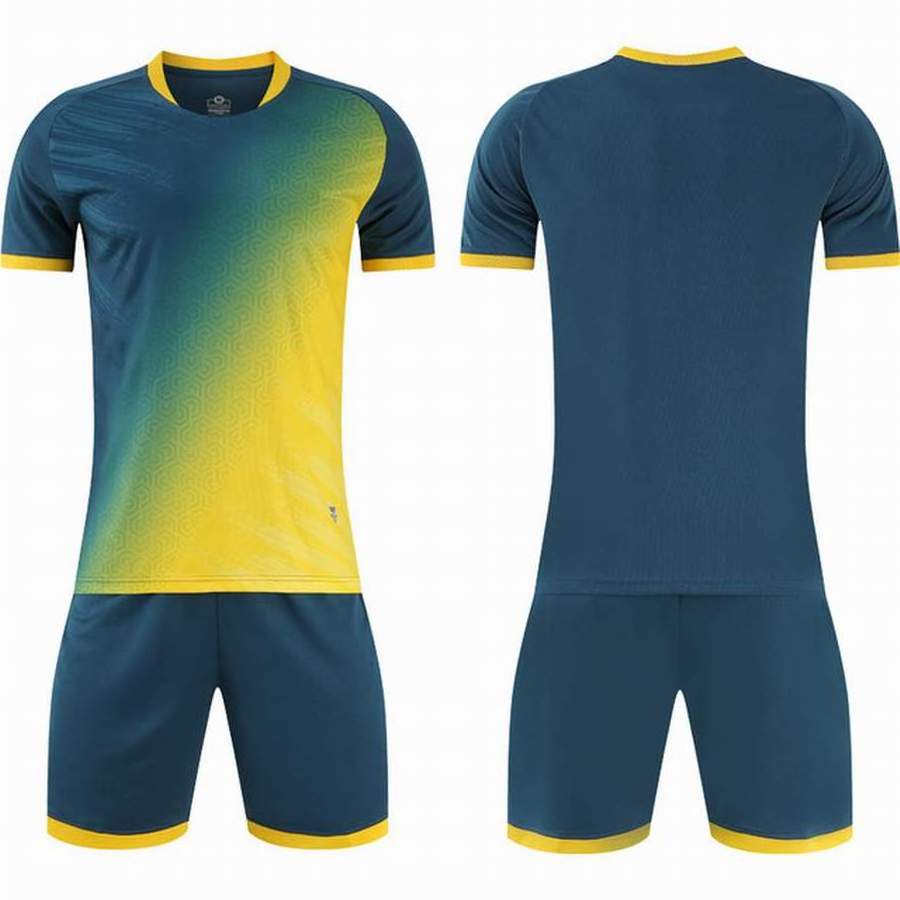 High Quality Football Kits Full Set Jerseys Soccer Uniform Training Latest Designs Youth Sublimated Neon Green Soccer Uniform