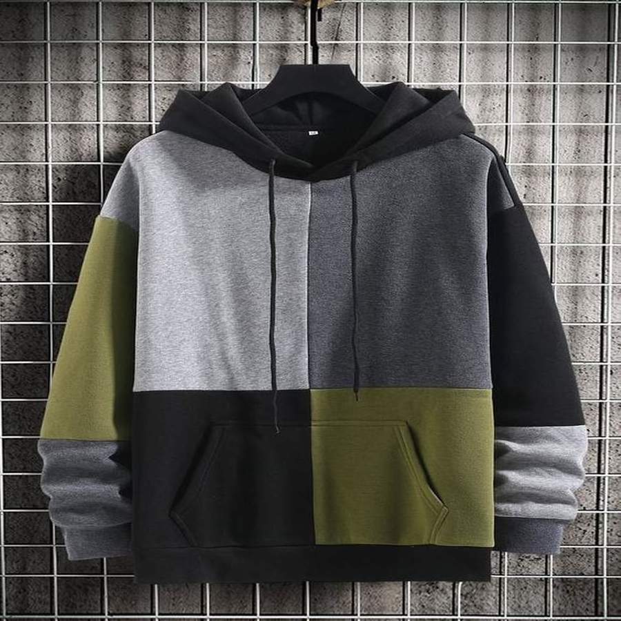 Zippered Side Pocket Drawstrings Hooded Muscle Training Fitted Sweatshirts Plaid Quilted Jacquard Pullover Gym Hoodies Men