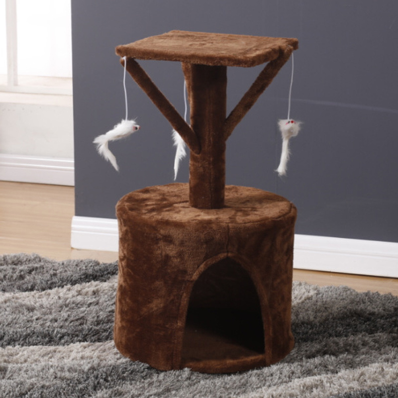 Designer Sisal Covered Scratching Posts Perch Hammock Tunnel Plush Rooms Cat Tree Large Condo Tower Wood Cat Tree House