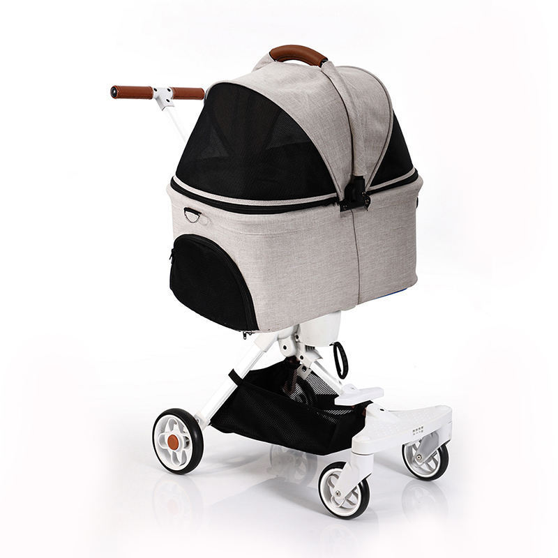 High Quality Pet Dog Cat Trolley With Wheels Carrying Suitcase Breathable Pet Dog Carrier Stroller