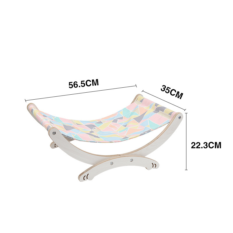 Indoor Cat Design Sleeping Beds Hammock Pet Cots Small Dog Beds Wooden Frame Hanging Cat Sofa Pet Sleeping Furniture