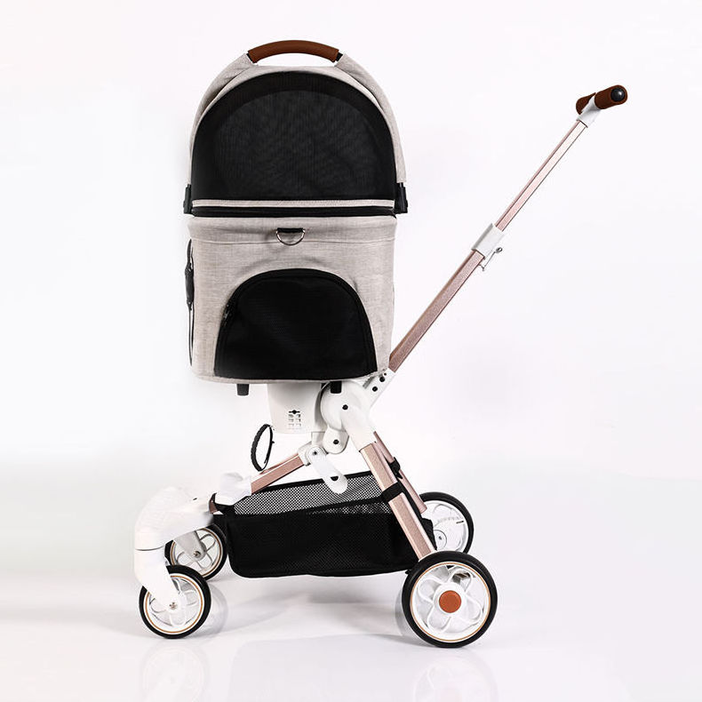 High Quality Pet Dog Cat Trolley With Wheels Carrying Suitcase Breathable Pet Dog Carrier Stroller