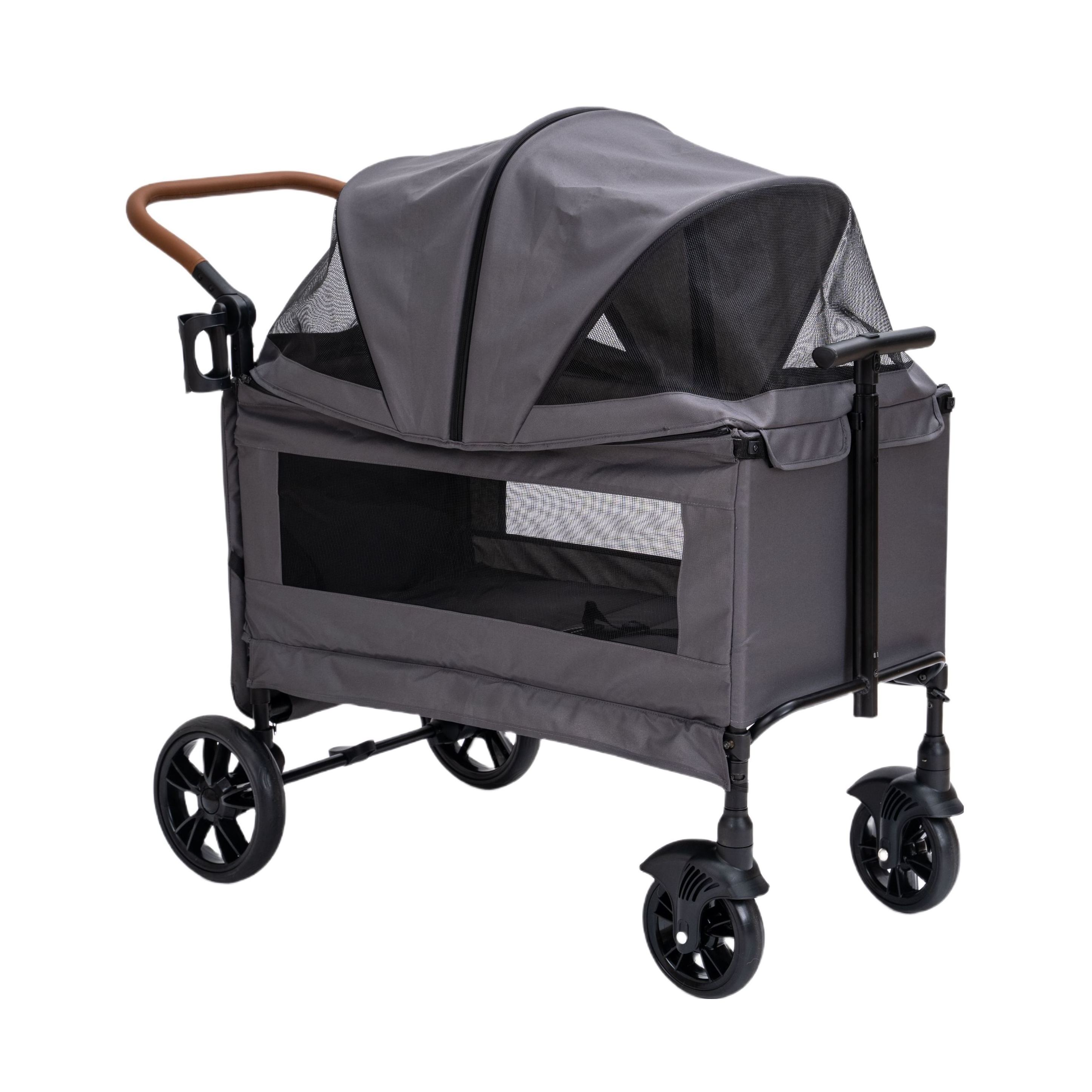 Large Capacity Cat Dog Stroller Outdoor Travel Walks Relax Pet Stroller Breathable Cat Stroller