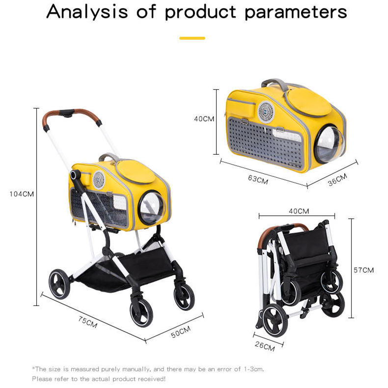 Foldable Dog Stroller Detachable Pet Stroller 4 Wheels Dog Trolley Carrier Travel Cart For Dogs And Cats