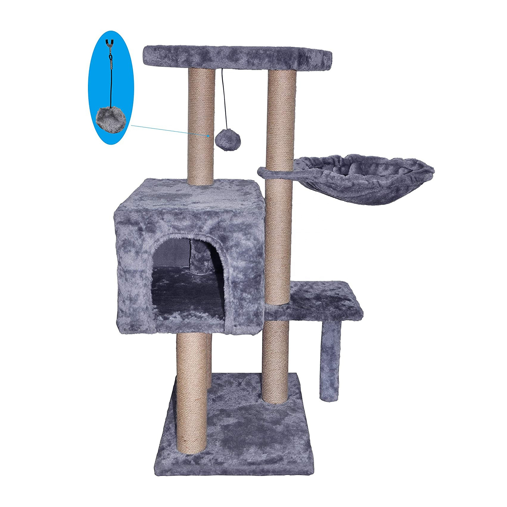 Pet Supplier big Cat Tree Sisal Cat Scratching Toy with a Ball Activity Centre Cat Tower Furniture