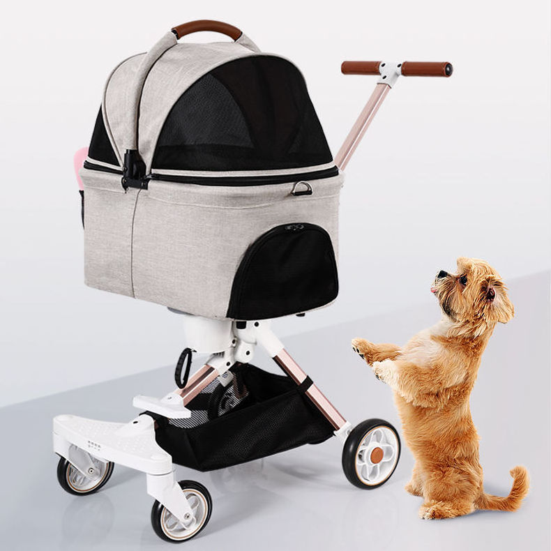 High Quality Pet Dog Cat Trolley With Wheels Carrying Suitcase Breathable Pet Dog Carrier Stroller