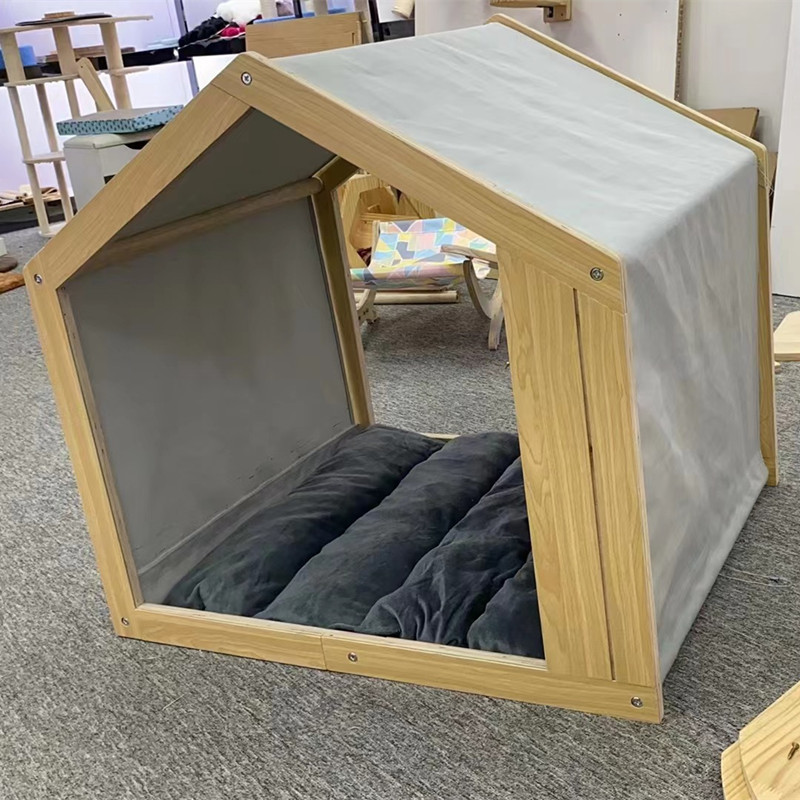 Large Dog Crate Furniture Wood Dog Tent House Factory Customized Dog House Inside Indoor Pet Cat House