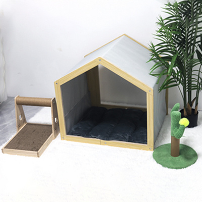 Large Dog Crate Furniture Wood Dog Tent House Factory Customized Dog House Inside Indoor Pet Cat House