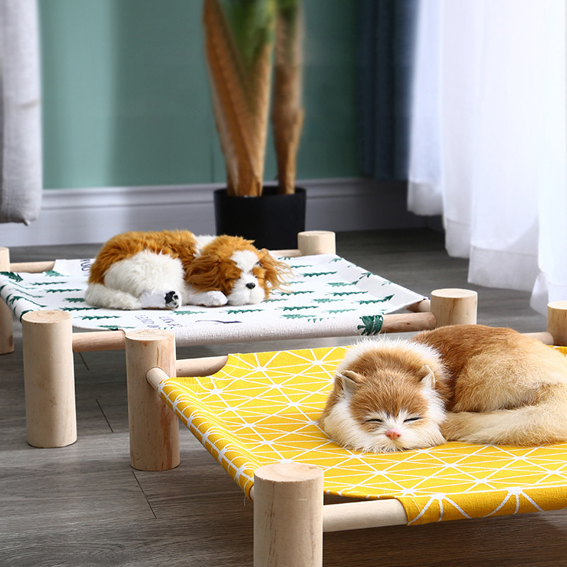 New Arrival Summer Pet Sofa Pet Hammock Dog Bed Cat Wood Hammock Sofa Pet Camping Wooden Dog Cat Bed