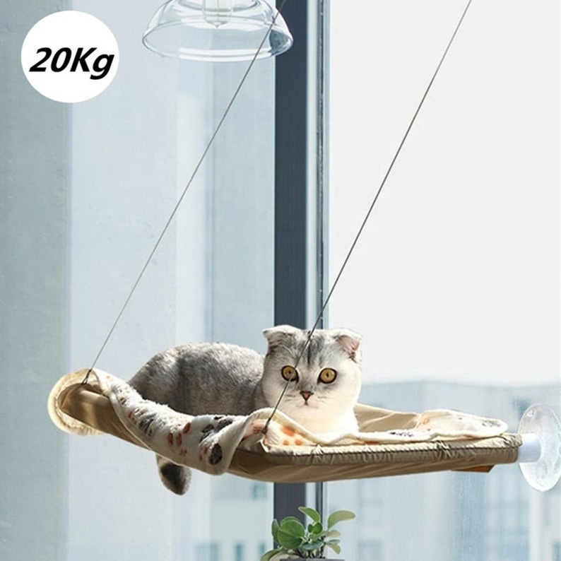 Cute Cat Hanging Beds Comfortable Window Mount Pet Cat Seat Hammock Soft Pet Shelf Seat Beds