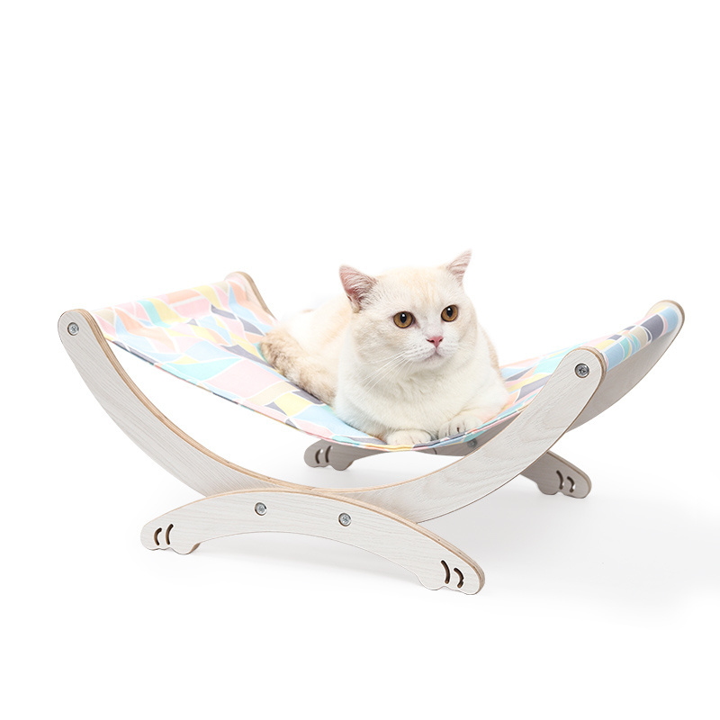 New Pet Swing Chair Hammock Cat Bed Wooden Pet Cat Dog Bed Hammock Rocking Bed