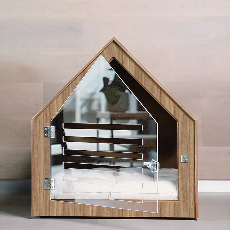 Customized Solid Wood Dog House Indoor Luxury Wooden Pet House Cat Dog Pet Houses Furniture Wood Bed