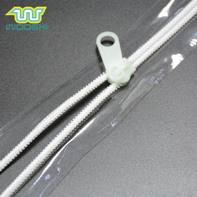 Waterproof PVC Tape Zipper Clear PVC Tape Nylon Coil Zipper Rolls Transparent Zipper for PVC Plastic Custom Fast Delivery 5#