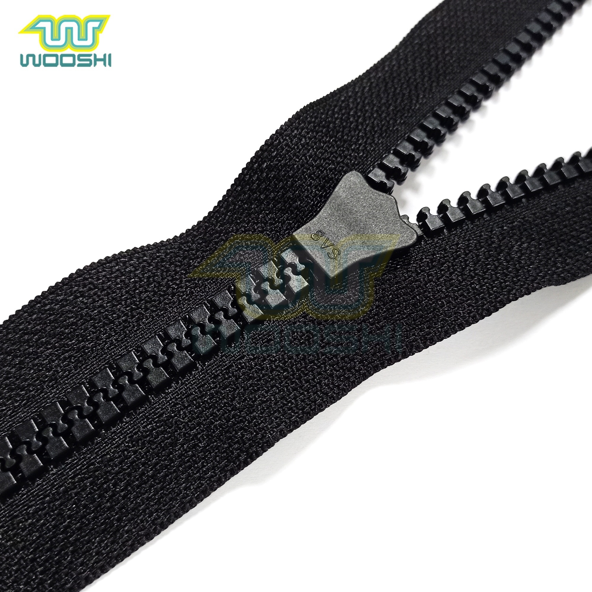 8# Plastic Zipper Black Resin Zipper High Quality Autolock Zipper Slider Matte Black Painting for Bags