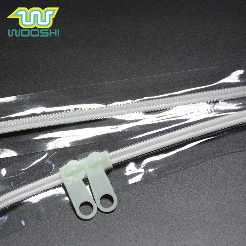 Waterproof PVC Tape Zipper Clear PVC Tape Nylon Coil Zipper Rolls Transparent Zipper for PVC Plastic Custom Fast Delivery 5#