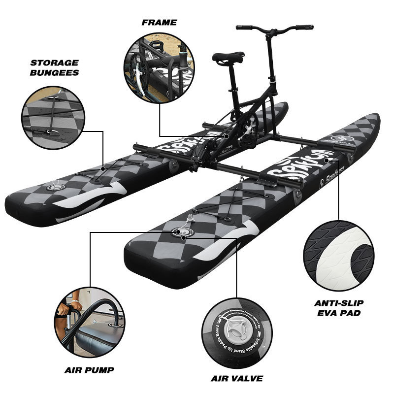 Zebec New collection pontoons hydrofoil water pedal bike boats inflatable bicycle for sale