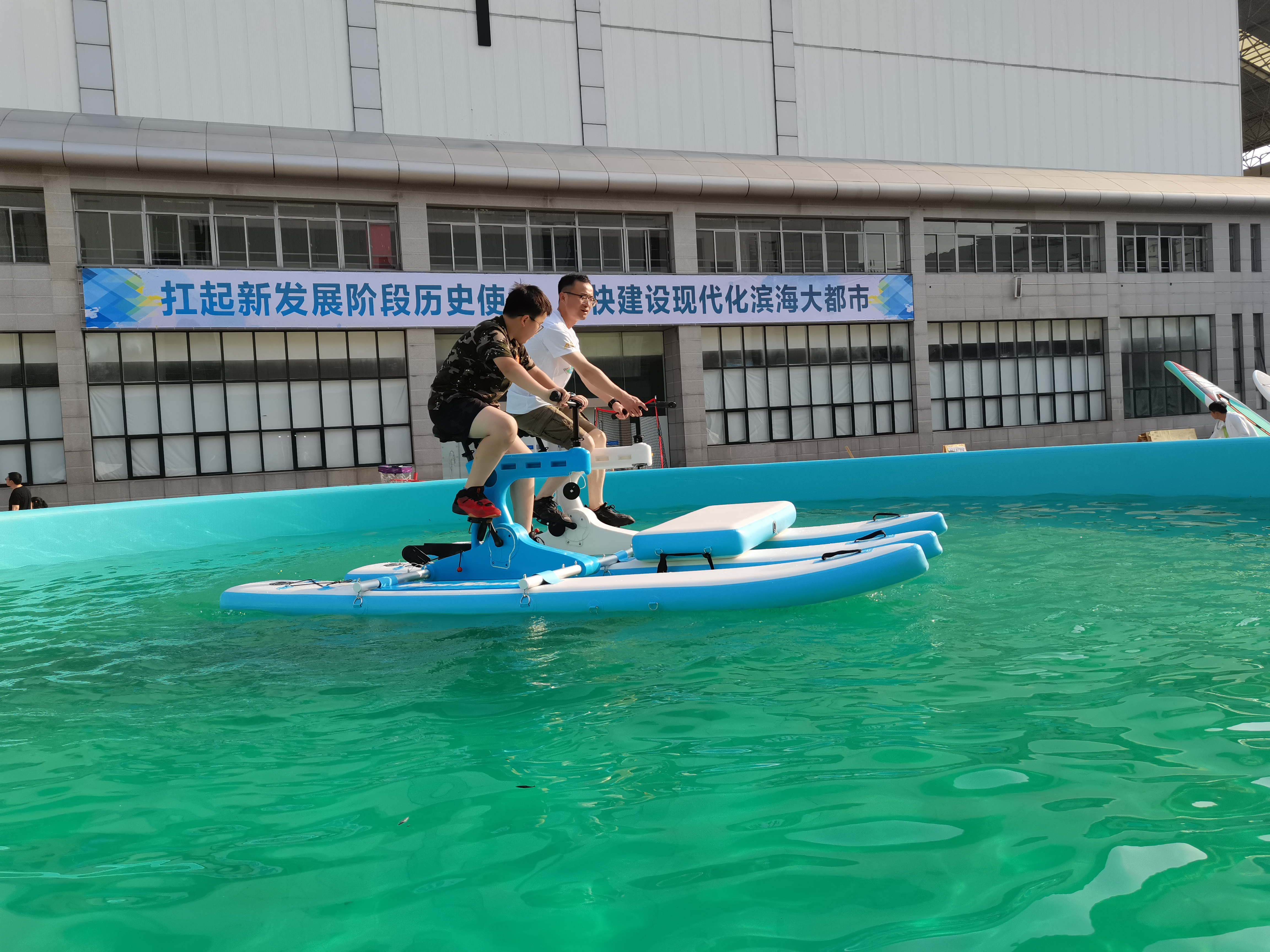 Inflatable Water river sea Bike Swan Pedal Boat tandem bicycle Bike Flying Hydro Bikes for two persons