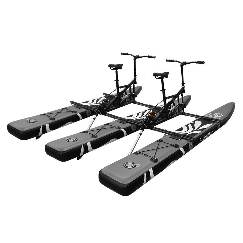 Favorite 2023 New arrival floating 2 person inflatable water bike pedal boats floating bicycle for sale